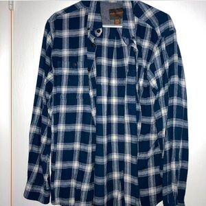 Blue and White Flannel Shirt